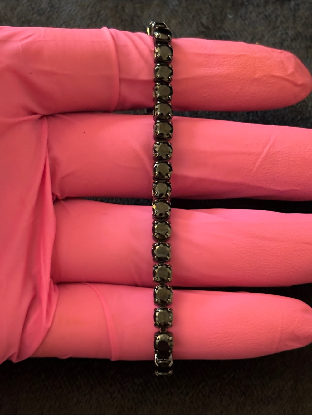 4mm Black Tone Tennis CZ Bracelet 7 1/2in. - Picture 12 of 15